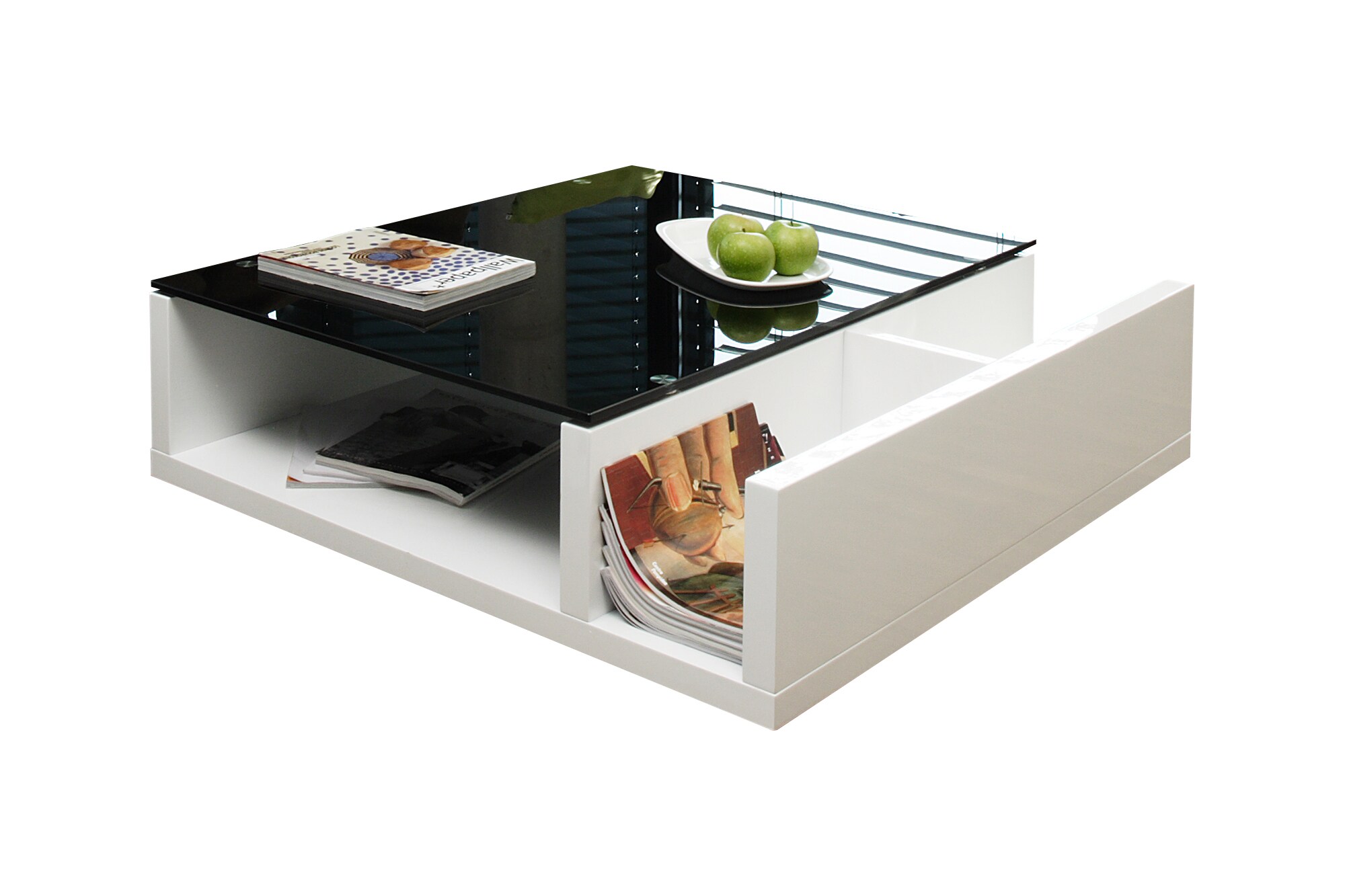 Couchtisch 100x100 weiß schwarzGlastisch Beistelltisch Wohnzimmer Sofa Tisch