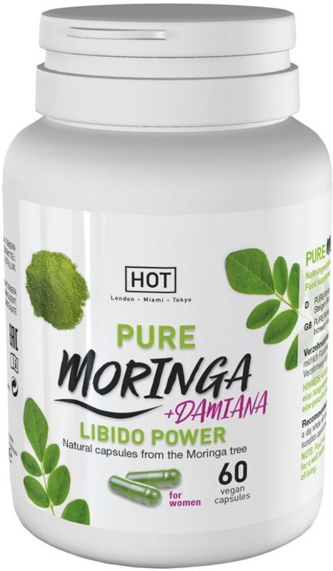 HOT - Pure Moringa + Damiana - Voedingssupplement - 60 Capsules - Veganistisch