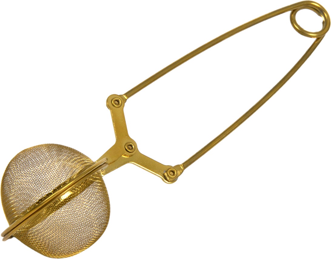 Theeknijper RVS goud D 4,5 H 17 cm