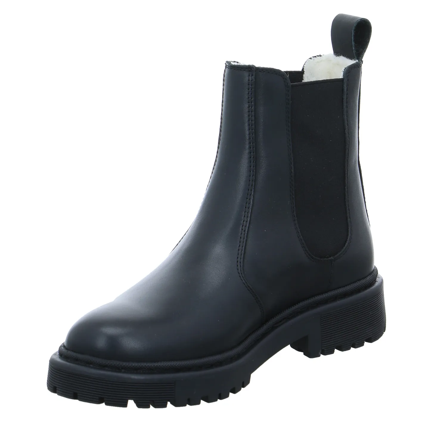 SCHUHENGEL Boot Schwarz Leder  mit Wollfutter