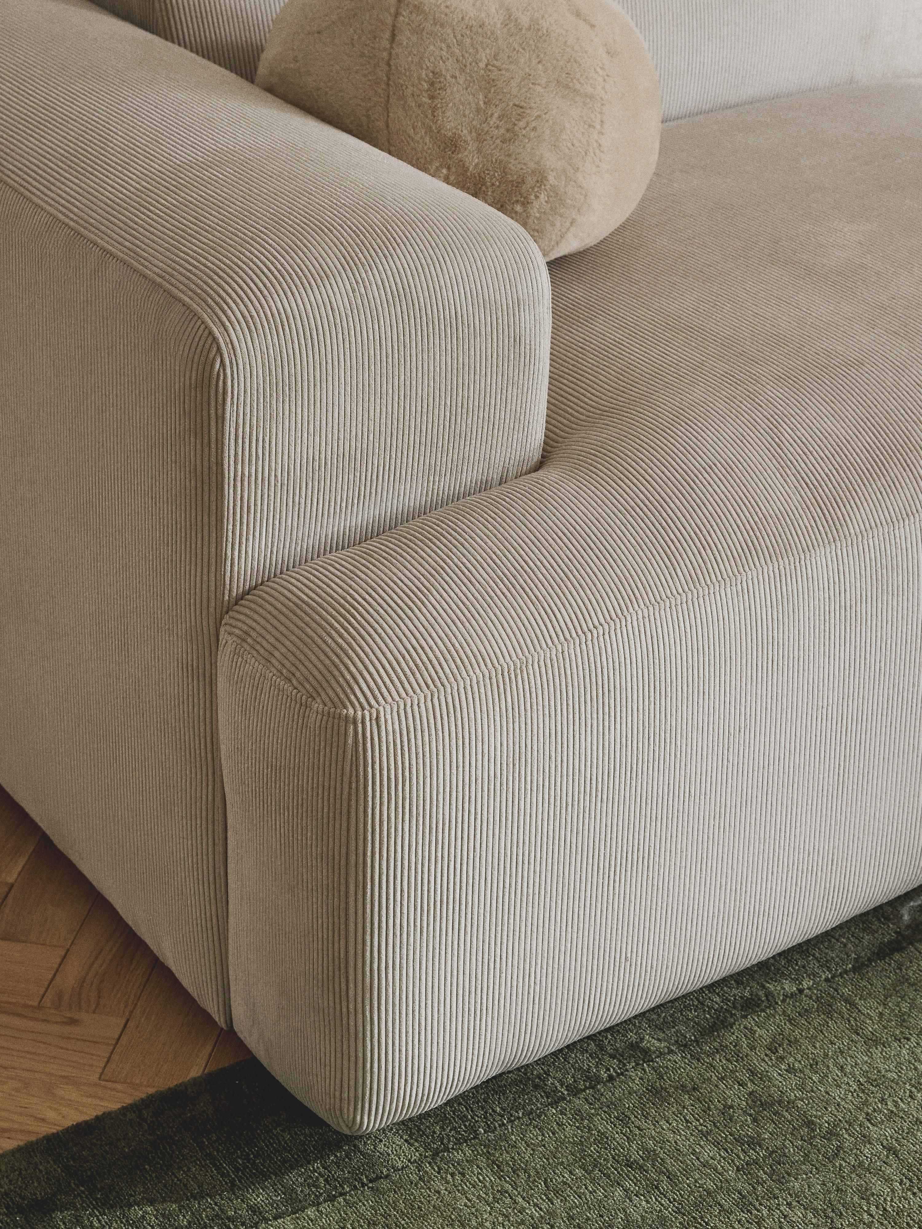 Corduroy hoekbank Melva (3-zits)