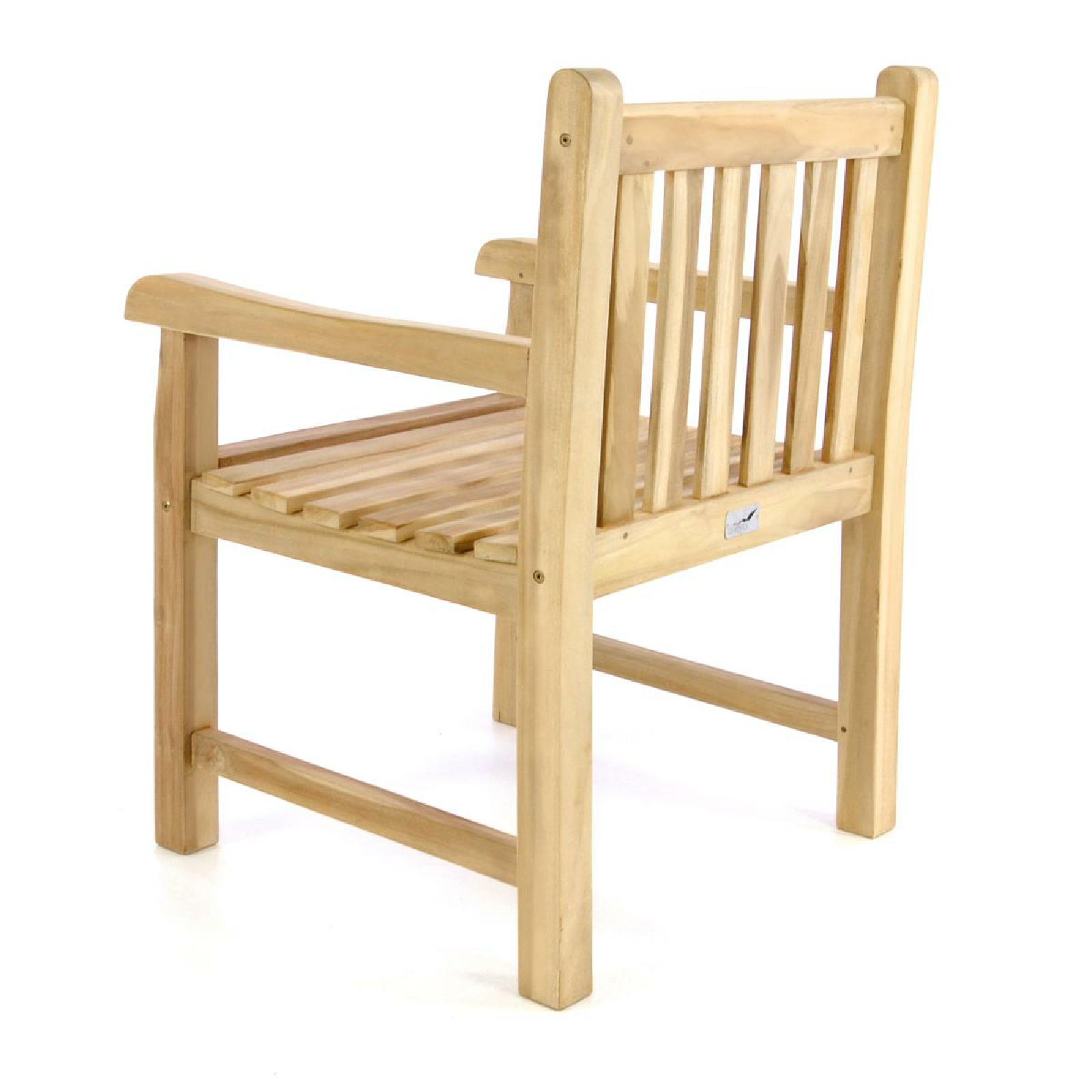 VCM Gartenstuhl Gartensessel Landhaus Teak Holz unbehandelt stilvoll