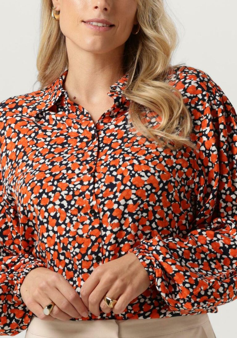 ANOTHER LABEL oranje another label blouse jayla dot shirt l/s