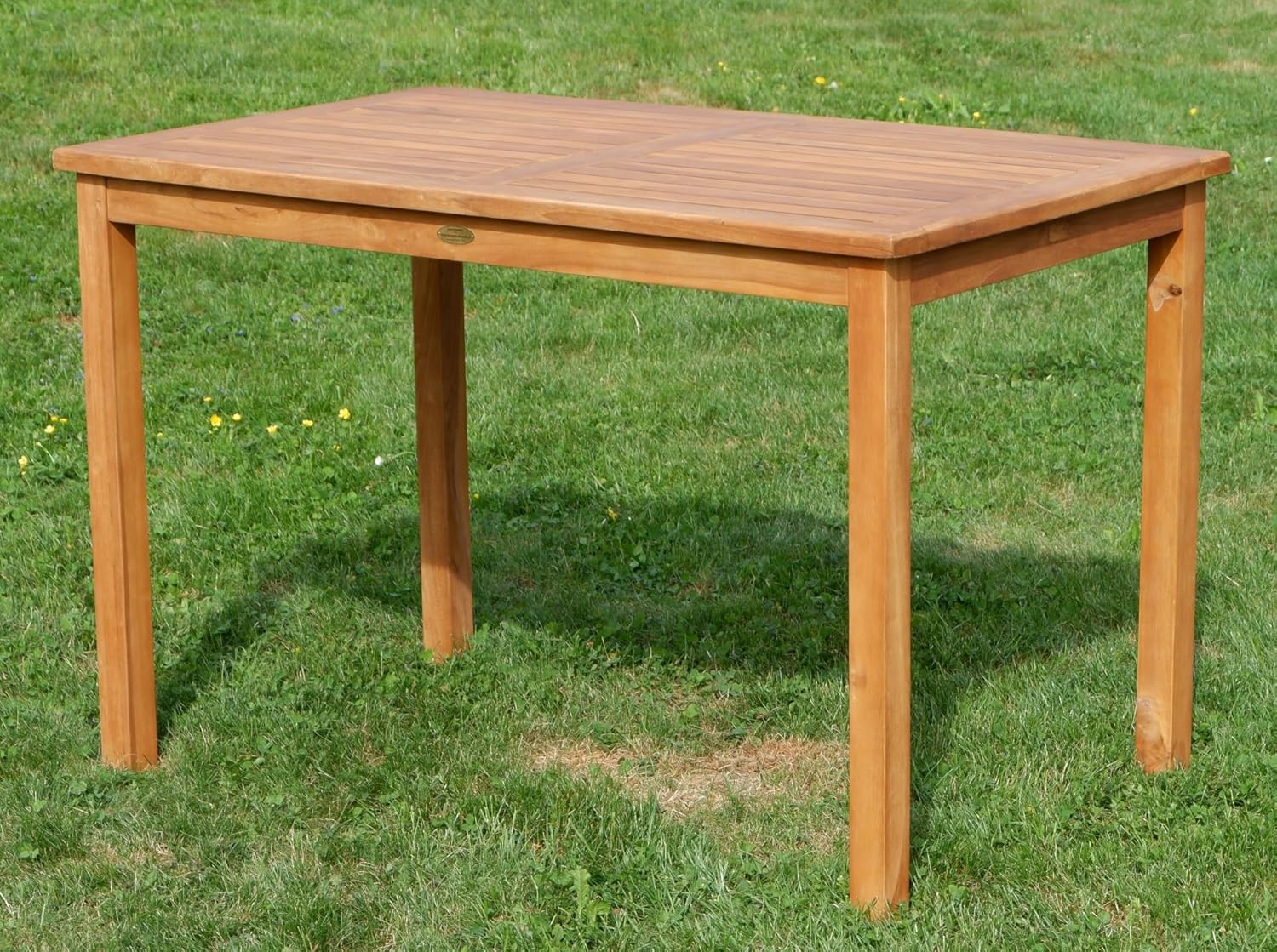 ALEOS. echt Teak Holztisch 120x70 cm Gartenmöbel Gartentisch Garten Tisch Holz sehr robust aus der Serie Alpen