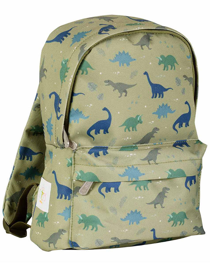 Kinderrucksack LITTLE BACKPACK – DINOSAURS (22x30x10) in hellgrün