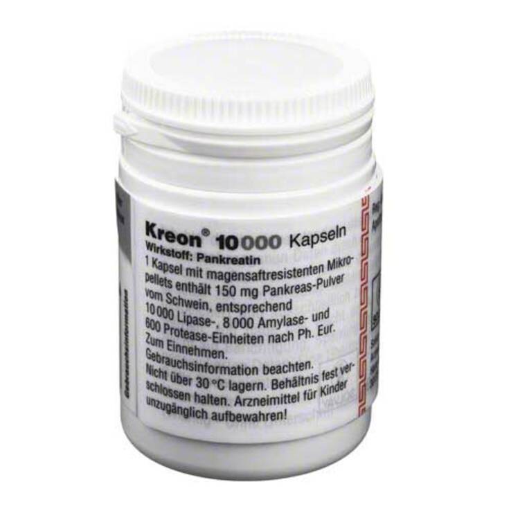 Kreon 10.000 Hartkapseln mit magensaftresistent überzogene Pellets, 100 St
