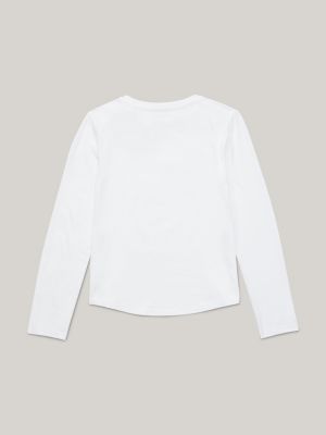 Camiseta de manga comprida com logotipo essencial adaptável