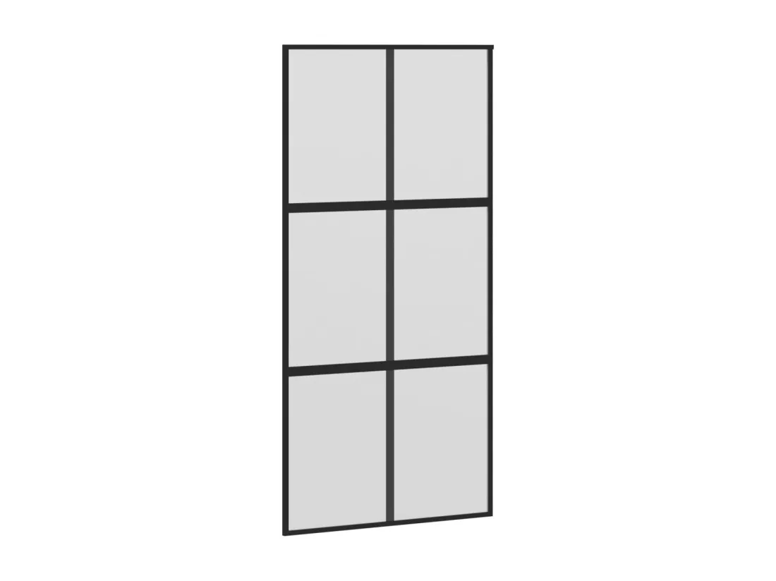 Porte coulissante noir 102,5x205 cm verre trempé aluminium