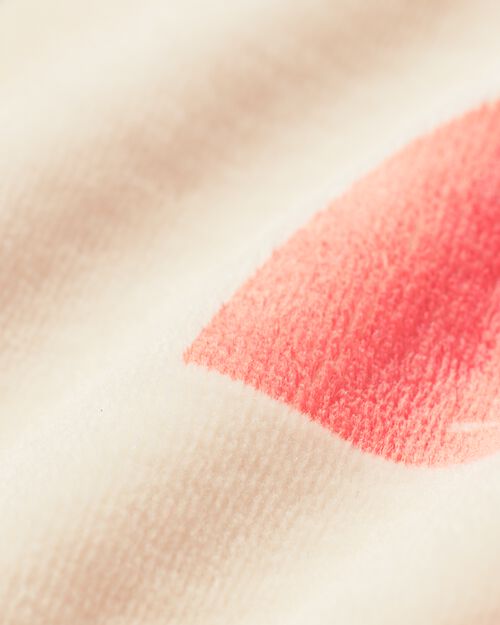pull velours et oiseau pour bébé écru