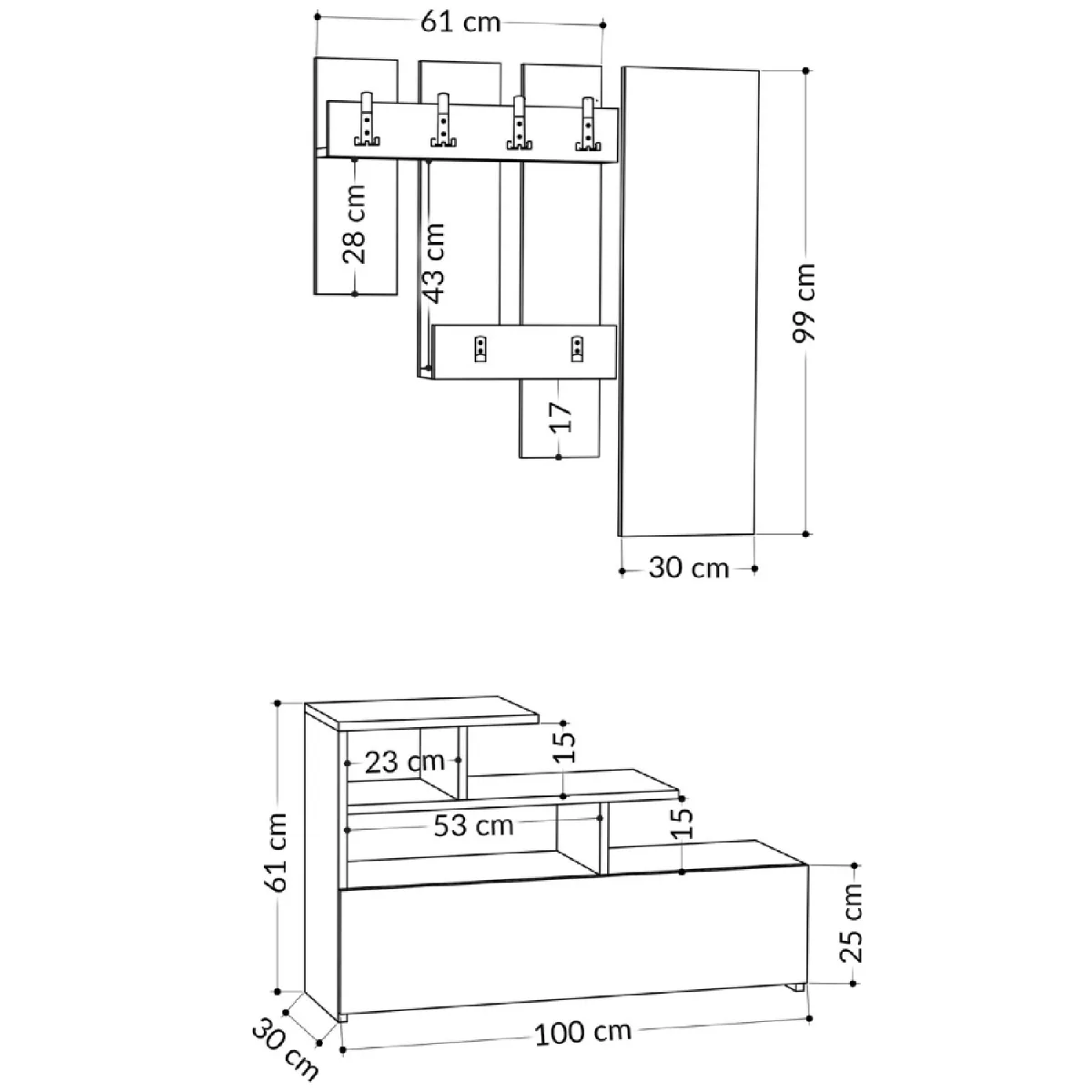 Concept Usine Meuble d'Entrée Bois MESTY