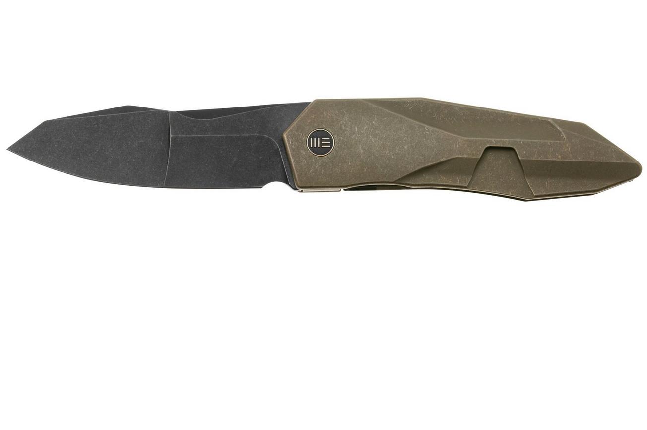 WE Knife Solid WE22028-3, Black CPM-20CV, Bronze Titanium, zakmes