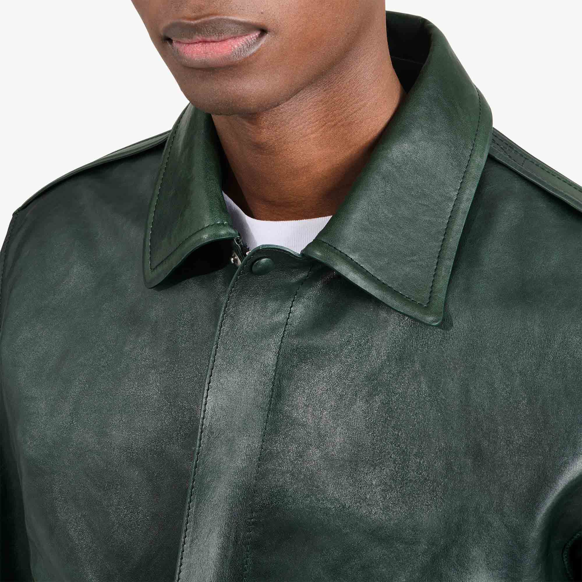 Blouson Aviateur En Cuir Patine