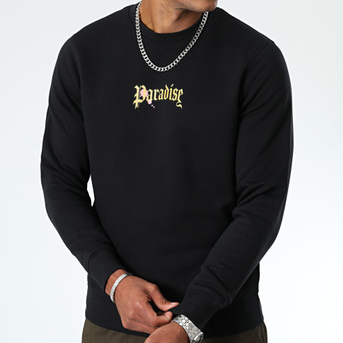 Sweat Crewneck Paradise Roses Clothing Noir