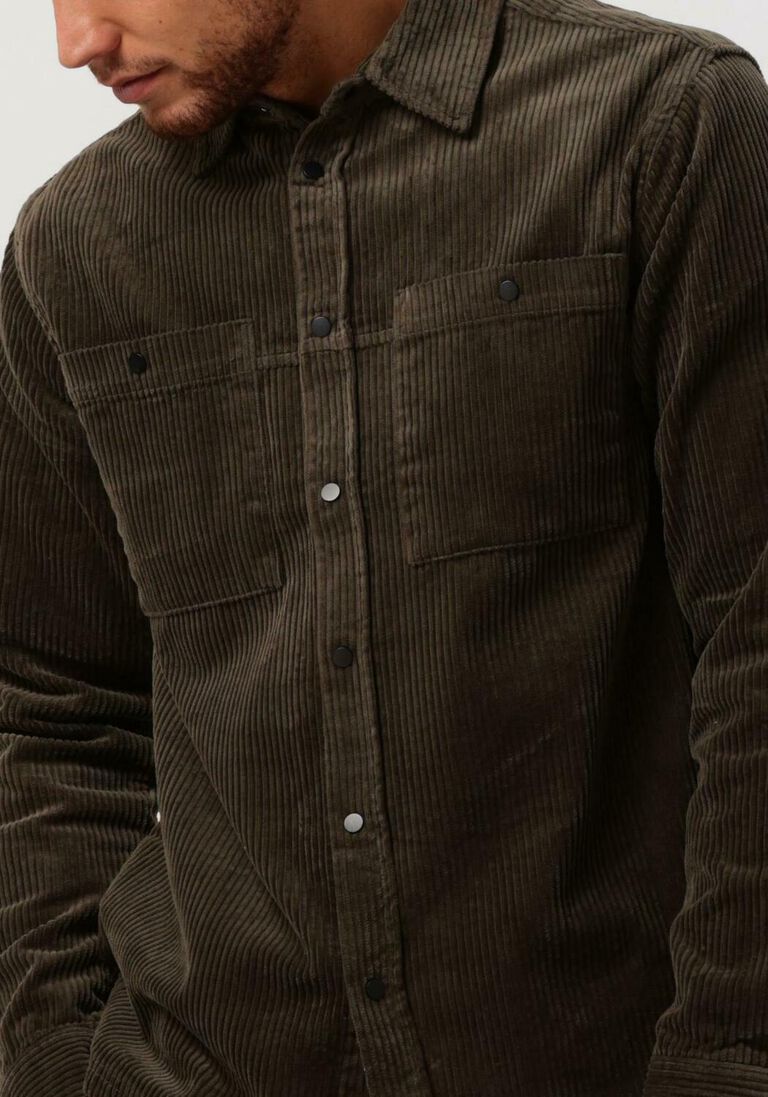 ANERKJENDT donkergroene anerkjendt overshirt akoscar wide corduroy