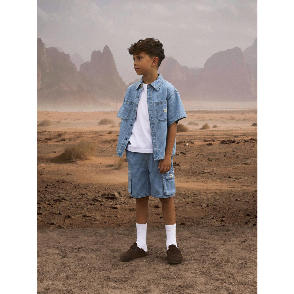 Køb Name It Light Blue Denim Stripes Felix Denim Skjorte