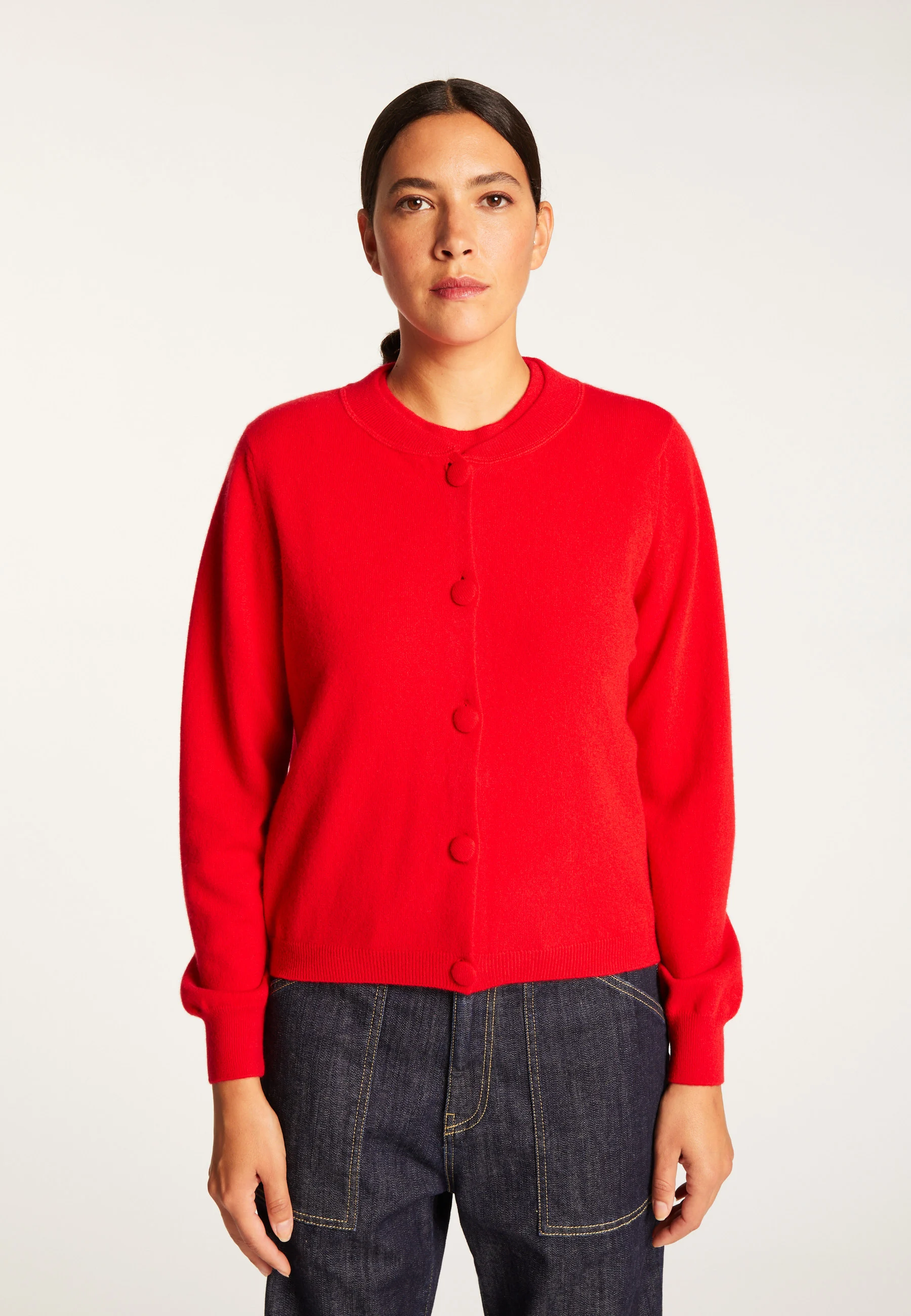 AURAAH24 - Cardigan boutonné en cachemire | Rouge