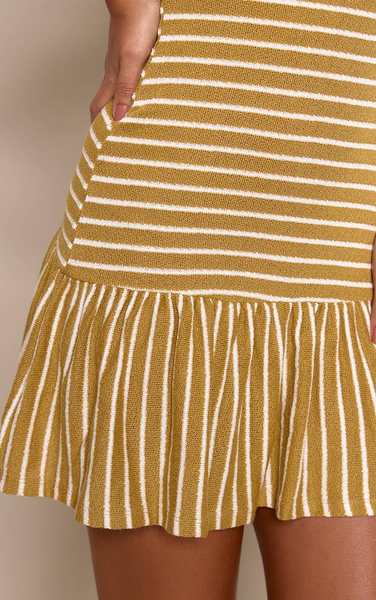 Vert Robe Courte Bandeau À Rayures