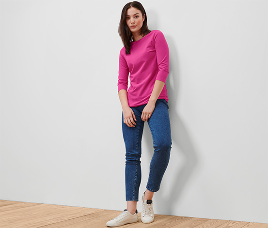 Shirt mit 3/4-Arm, pink