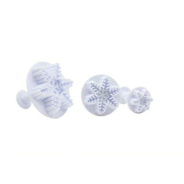 Lot de 3 emporte-pièces de Noël pour pâte à sucre motif flocon de neig