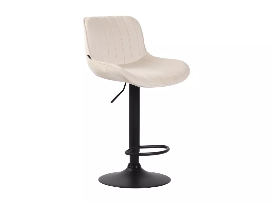 Lot de 2 Tabourets de bar - Velours & Métal - Crème - Lentini