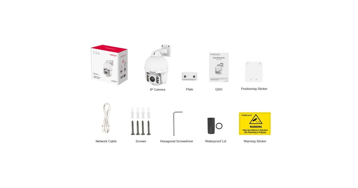 FoscamSD8EP, 4K/8MP PoE PTZ buiten beveiligingscamera  (Wit)