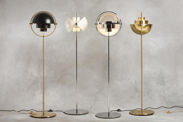 Gubi Multi-Lite vloerlamp messing