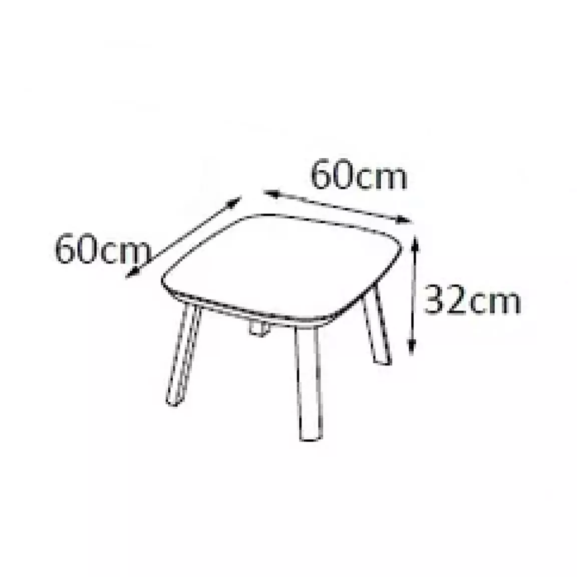 Table basse de jardin carrée en aluminium Amalfi Gris anthracite