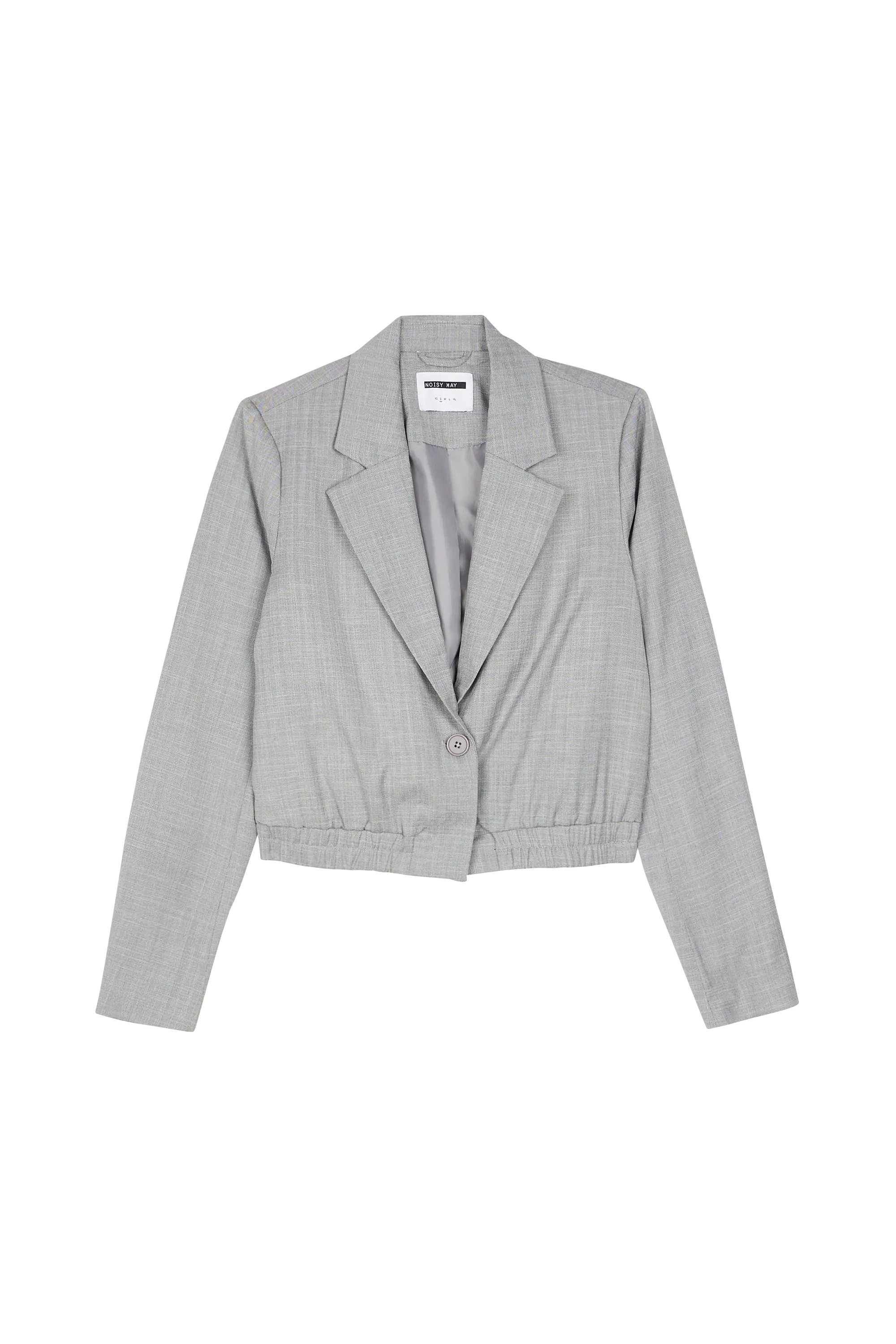NOISY MAY Veste NMXAVIER L/S CROP BLAZER WVN LAB Gris