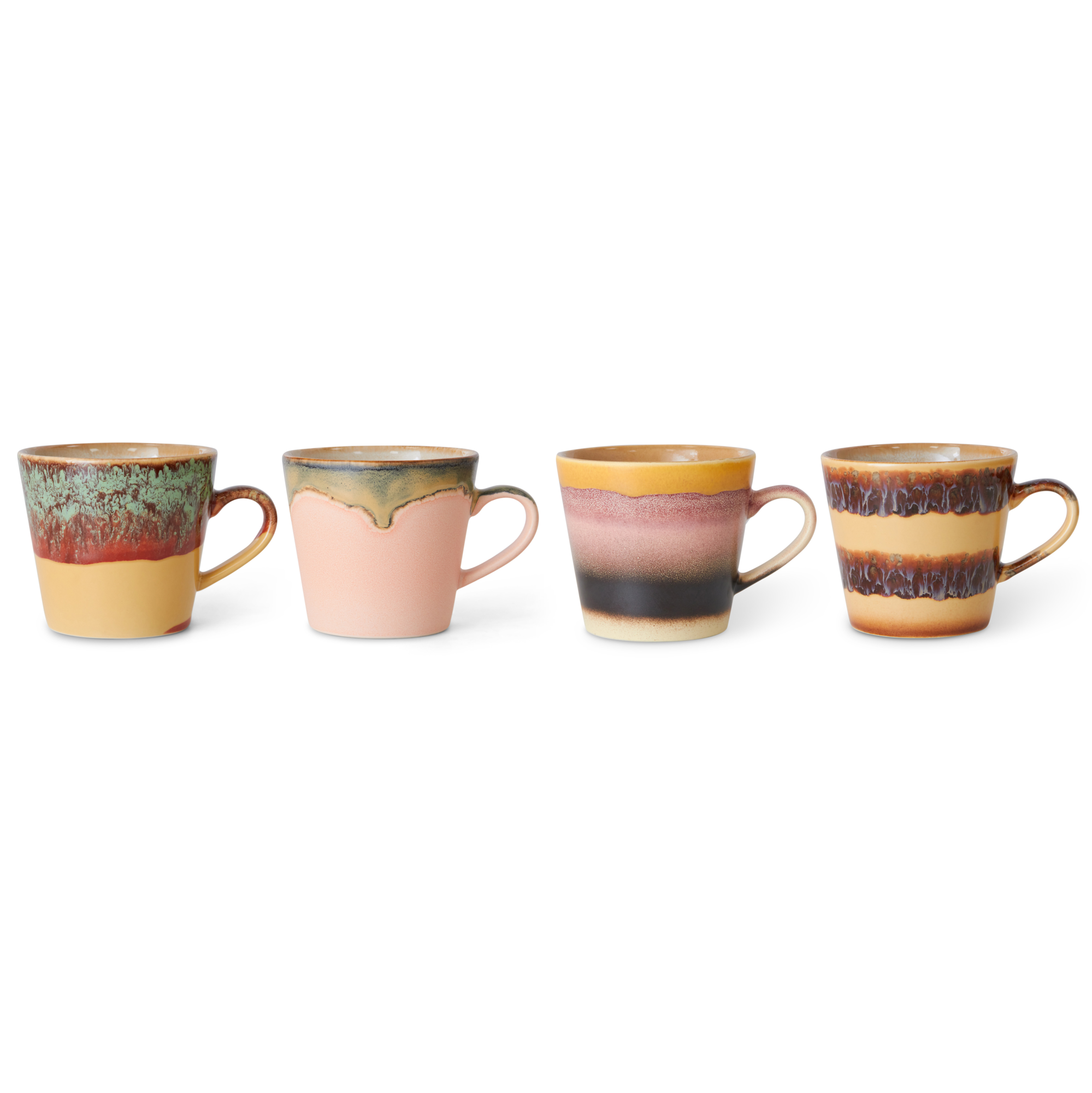 Servies 70's Ceramics Cappuccino Mugs vista - set van 4