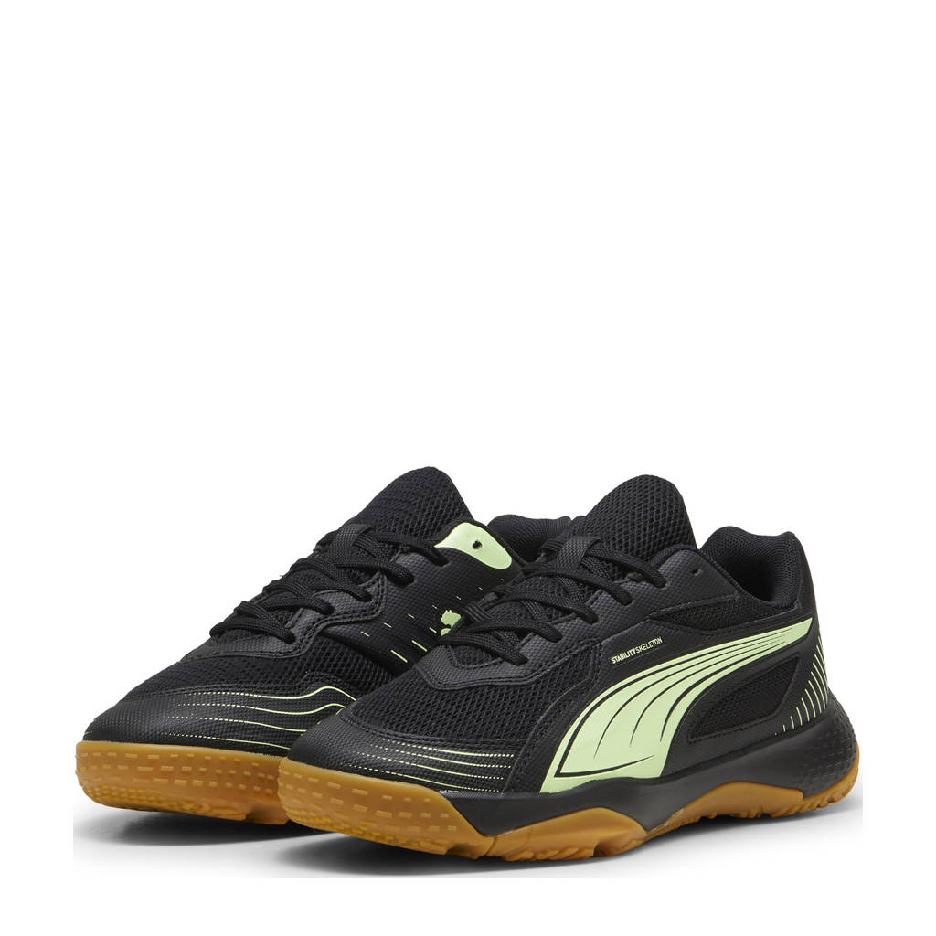 Puma Solarflash IIIjunior zaalvoetbalshcoenen zwart/felgroen