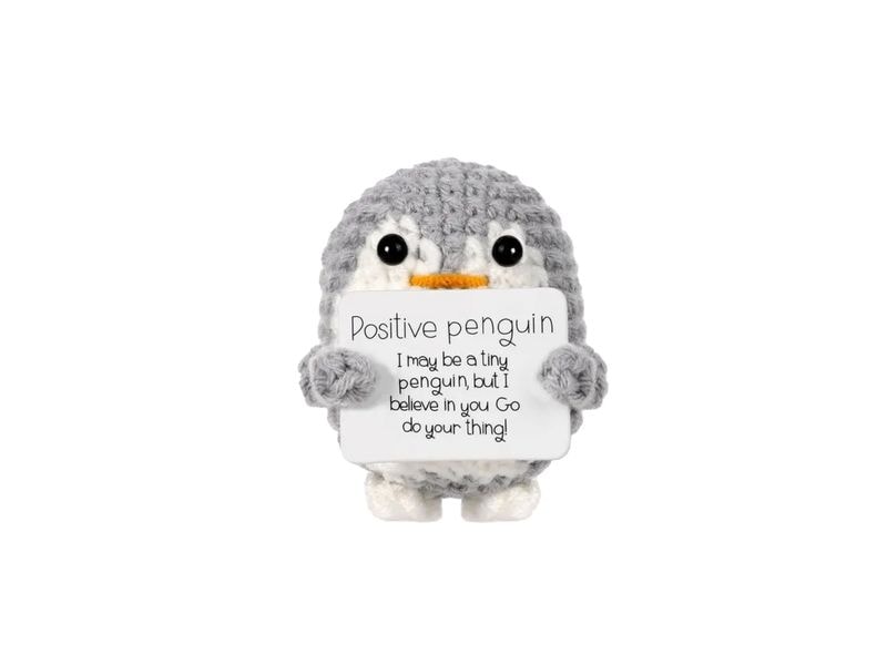I AM CREATIVE Glücksbringer Positiv Penguin Gehäkeltes Mini Plüsch