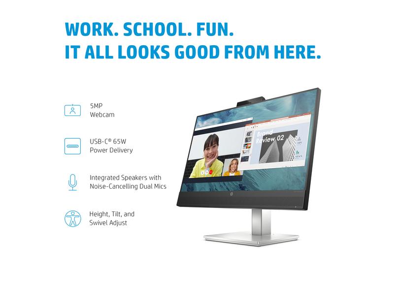 HP Monitor E24m G4 40Z32E9 Ergonomischer 23.8-Zoll-Bildschirm mit Full HD-Resolution und USB-C-Anschluss