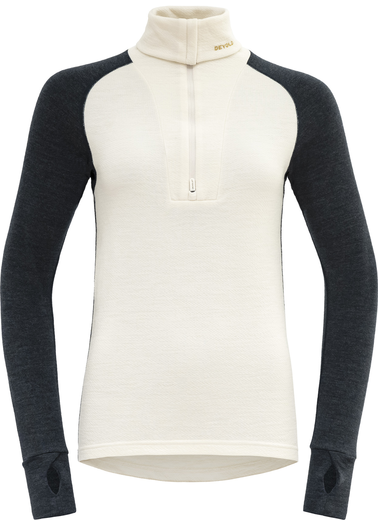 Expedition Merino Silk Zip Dame 284C/Ink/Offwhite