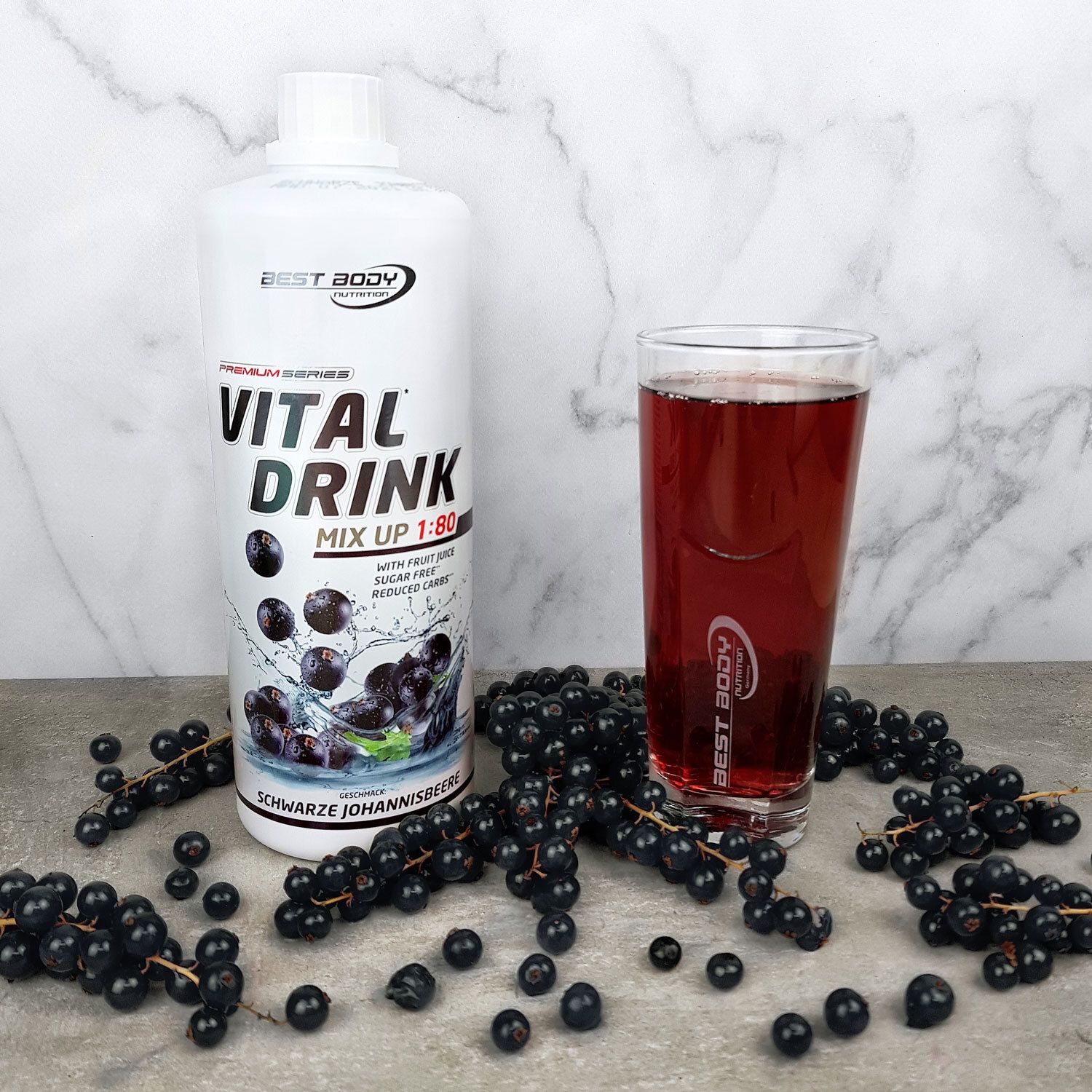 Best Body Nutrition Low Carb Nutrition Vital Drink Schwarze Johannisbeere