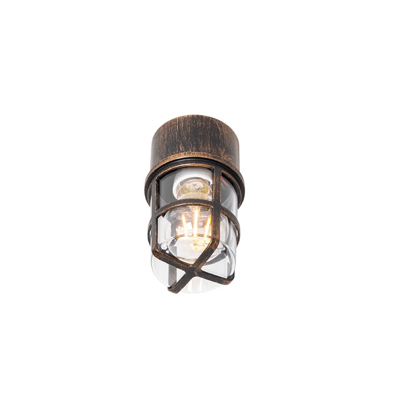 Plafond- en wandlamp antiek goud IP54 - Kiki