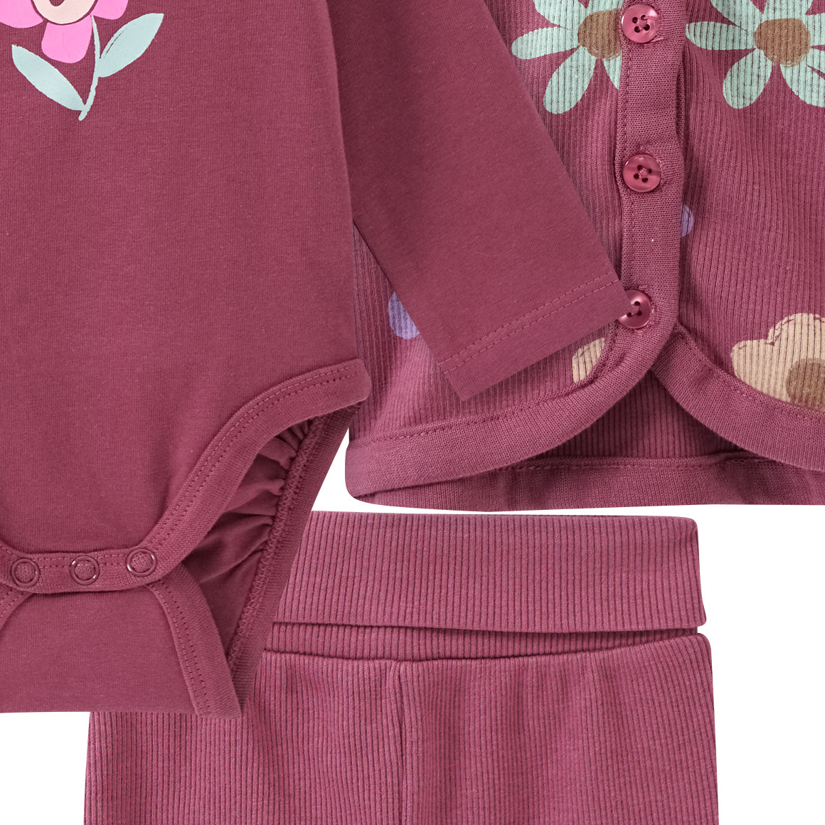 Topomini Pure Collection Newborn Jacke, Hose, Body und Mütze im Set mauve