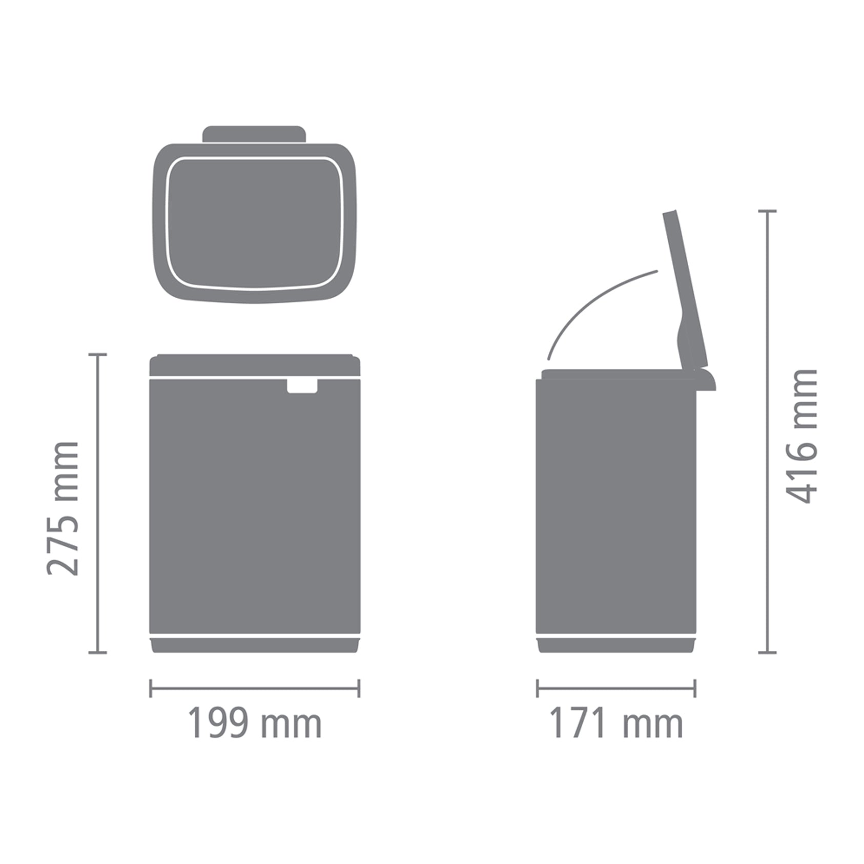 Brabantia Bo Afvalemmer 4 L - Matt Black
