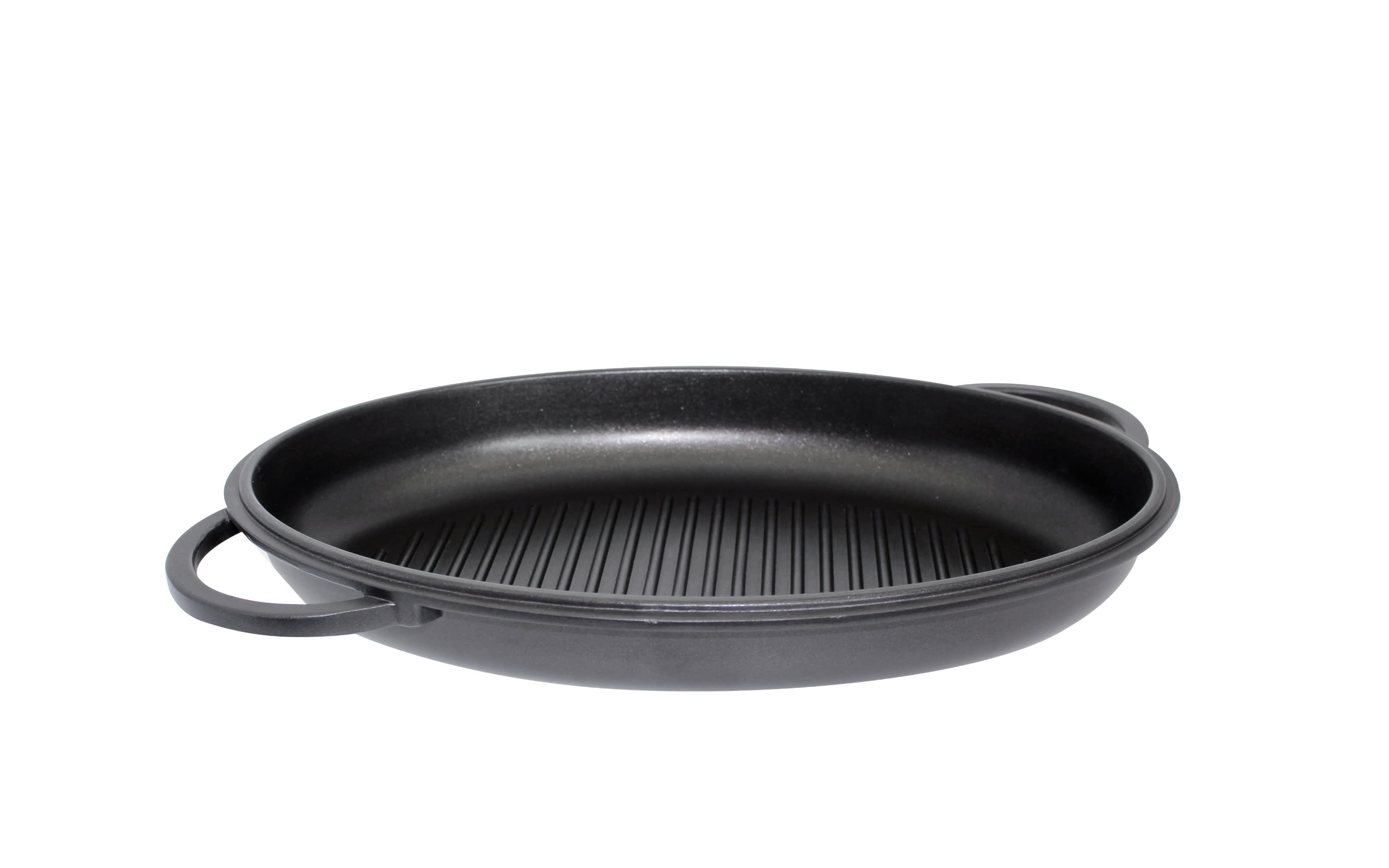 Alugussbräter Alucast, Glas-und Grilldeckel, 38 cm