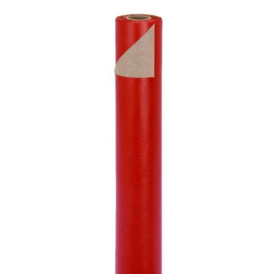 Logistipack - Papier cadeau kraft réversible - 70 cm x 50 m - 60 g/m² - rouge/brun