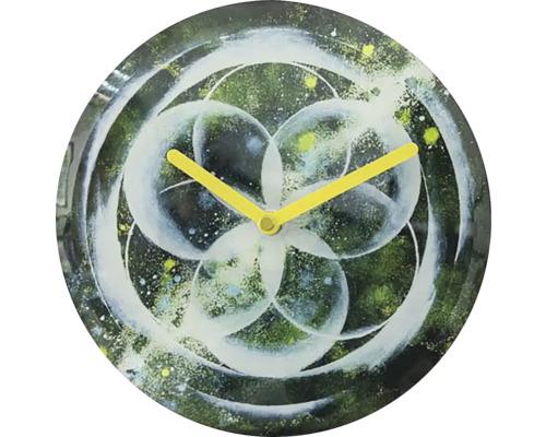 Cosmo tafelklok, gehard glas, groen, Ø 20 cm