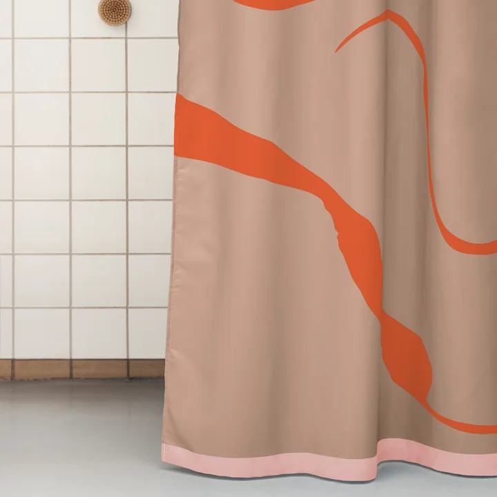 Mette Ditmer - Nova Arte Duschvorhang, latte / orange
