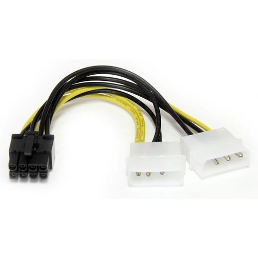 StarTech.com Câble adaptateur d'alimentation LP4 vers carte vidéo Express PCI 8 broches de 15 cm