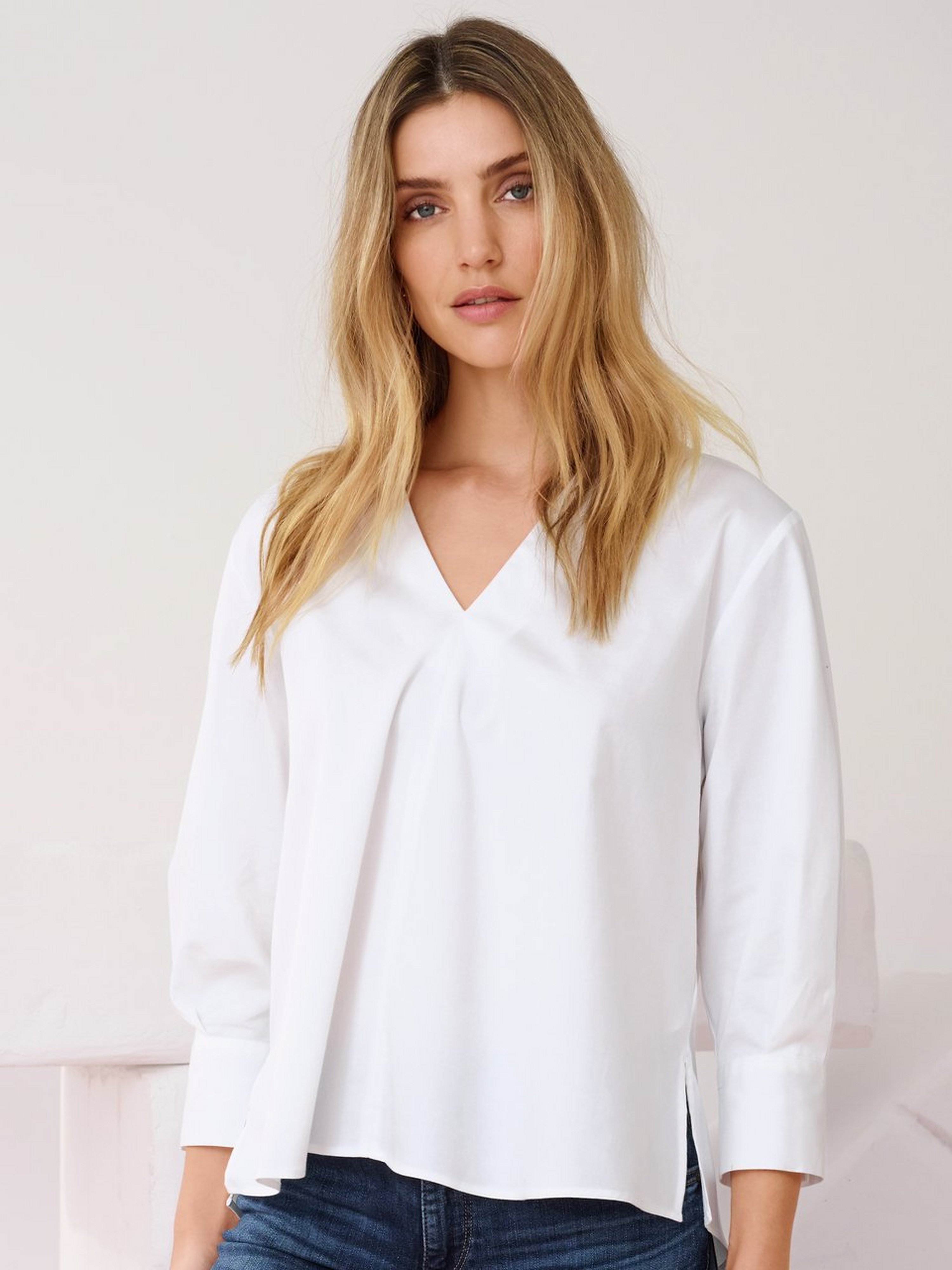 Bluse mit V-Ausschnitt