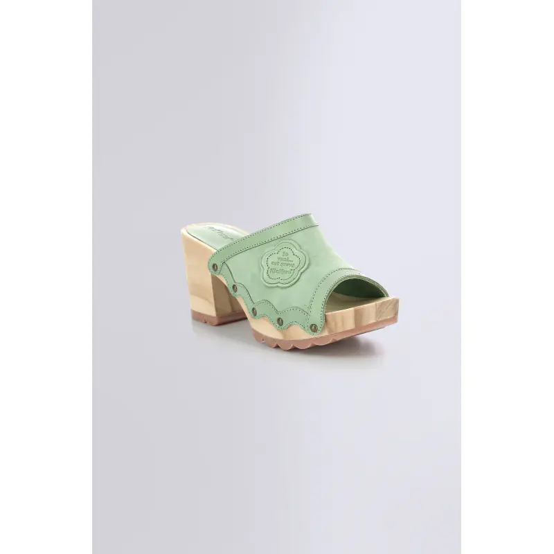 KICK WOODSTOK VERT MENTHE MULES Cuir  Femme