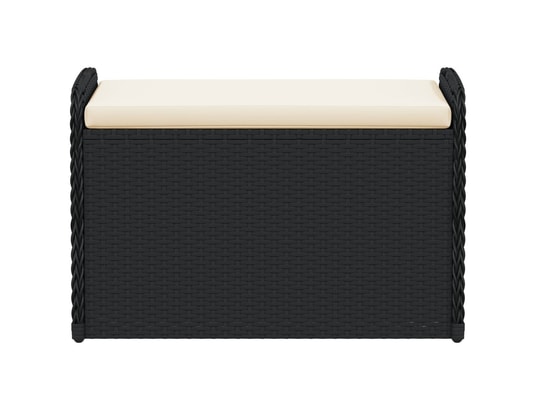 VIDAXL - Banc de jardin Banc de rangement avec coussin noir 80x51x52 cm résine tress...