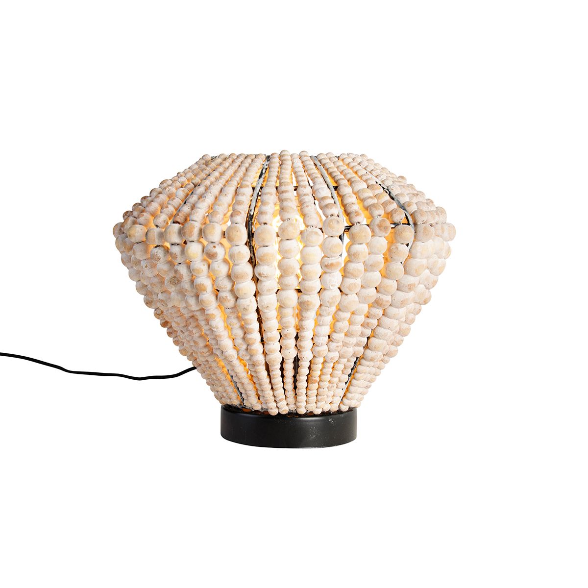 Oosterse tafellamp beige met kralen - Moti