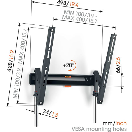Vogel's Comfort 3415 tiltbart 32-65