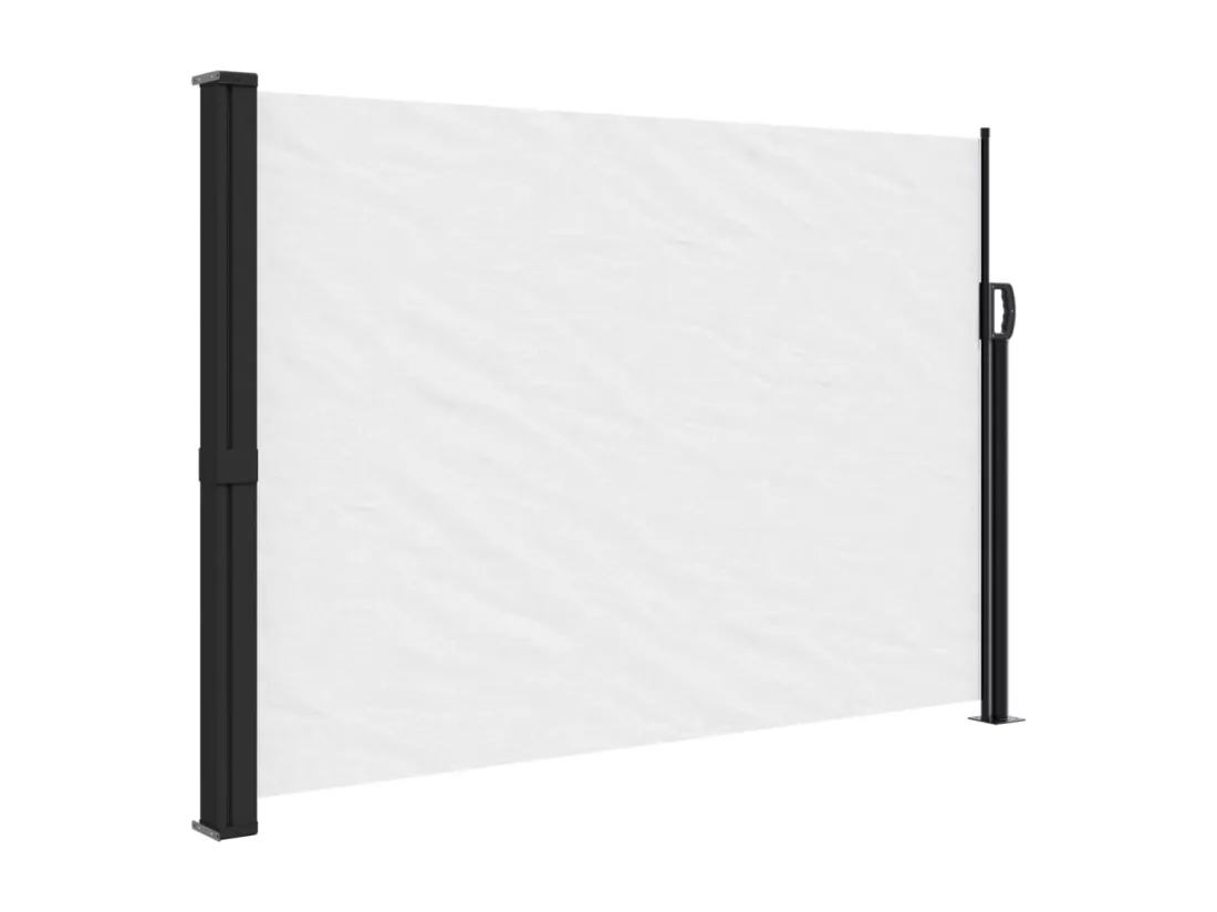 Auvent latéral rétractable blanc 140x500 cm