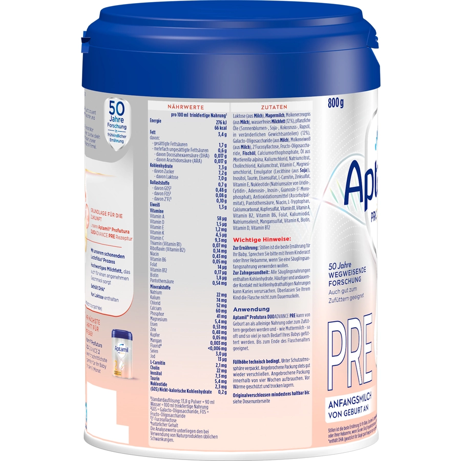 Aptamil Anfangsmilch Profutura Duo Advance Pre 800 g von Geburt an