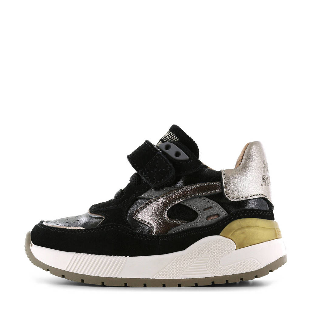 Shoesme leren sneakers zwart/goud